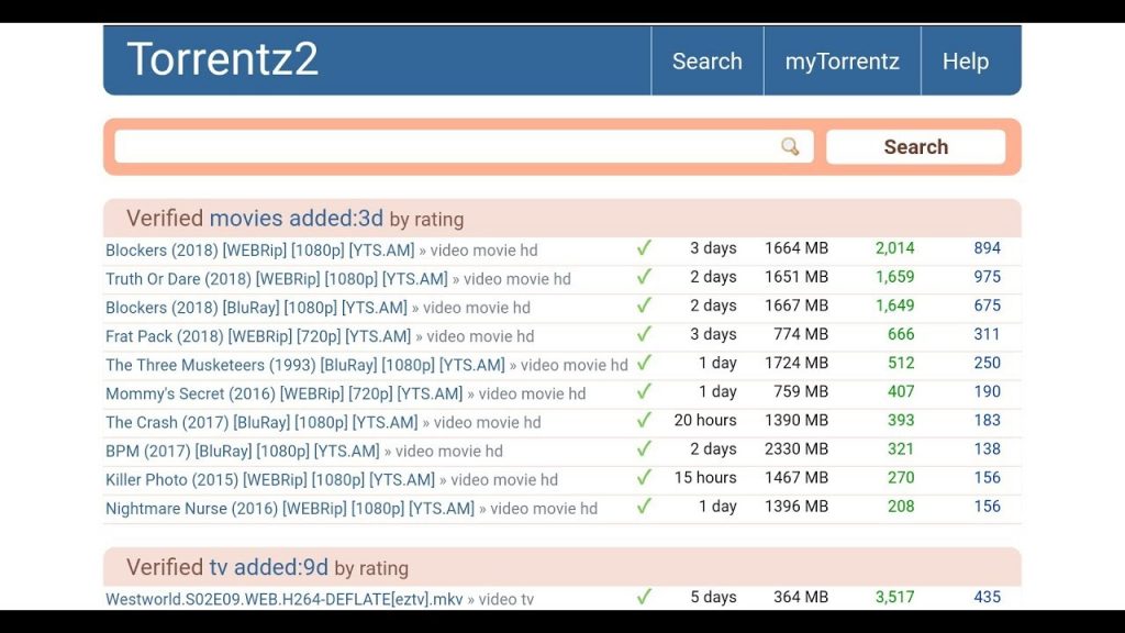 torrentz2 search engine not work